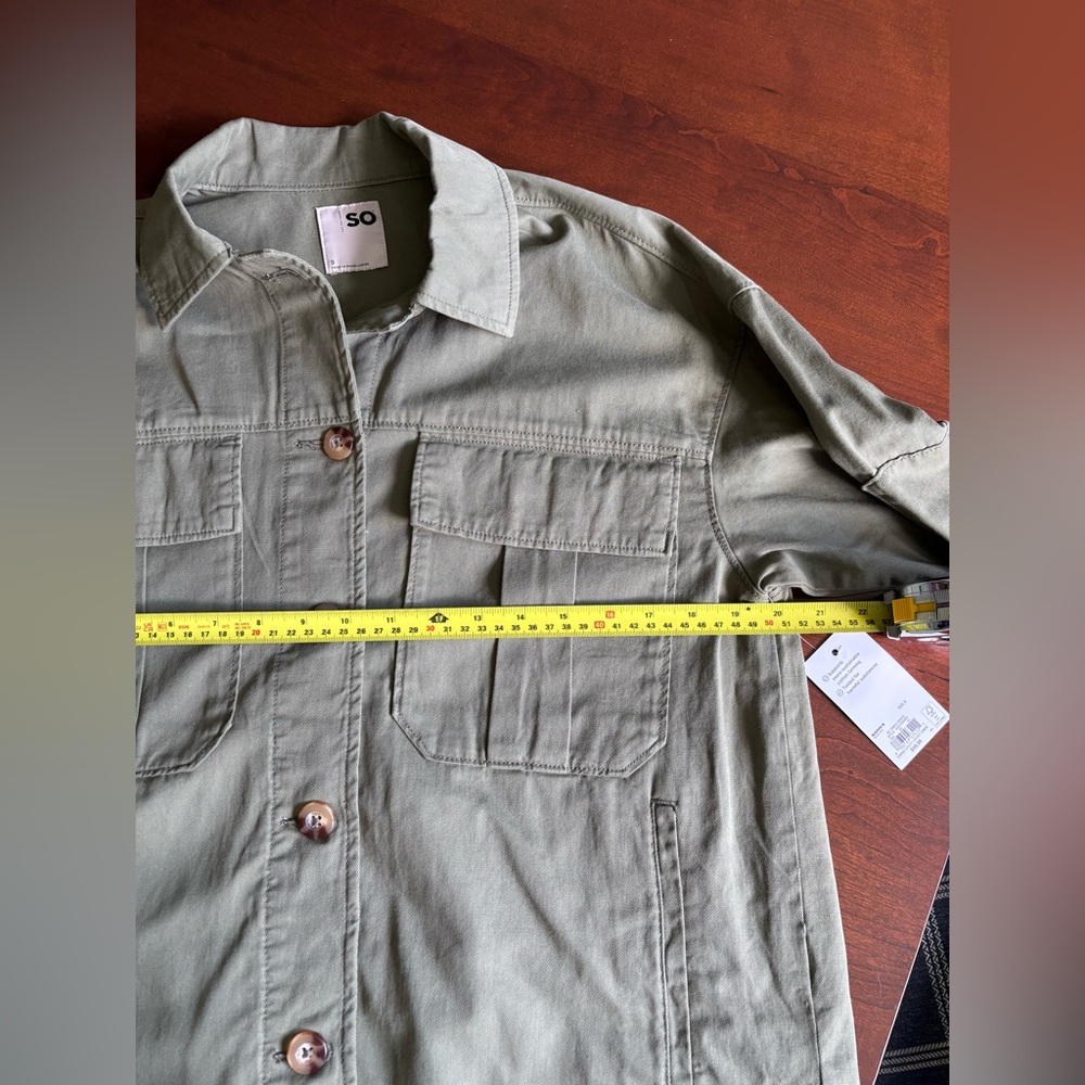 NWT Utility Army Coat, Kohl's Drew Green Cargo, Spring Jacket, Cotton, Olive, S - Picture 12 of 15